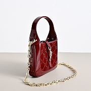 Colestore Gucci Jackie 1961 crystals mini bag in Rosso Ancora red 19 × 13 × 3 cm  - 6