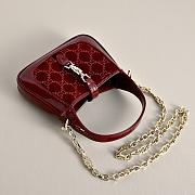 Colestore Gucci Jackie 1961 crystals mini bag in Rosso Ancora red 19 × 13 × 3 cm  - 3