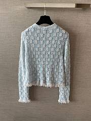 Colestore Chanel Cardigan Cashmere, Cotton & Feather Light Blue, White - 5