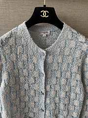 Colestore Chanel Cardigan Cashmere, Cotton & Feather Light Blue, White - 4