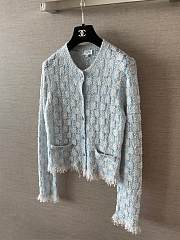 Colestore Chanel Cardigan Cashmere, Cotton & Feather Light Blue, White - 3