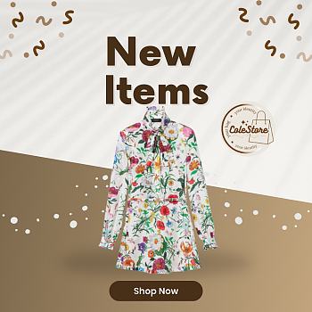Colestore  Gucci Printed Silk Twill Dress in Multicolor White