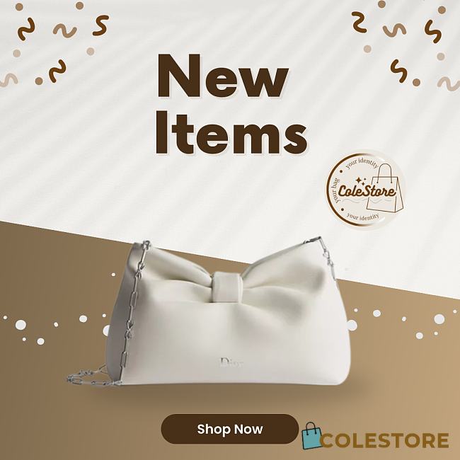 Colestore Dior Small Dior Bow Bag Latte Lambskin 26 x 16 x 10 cm - 1