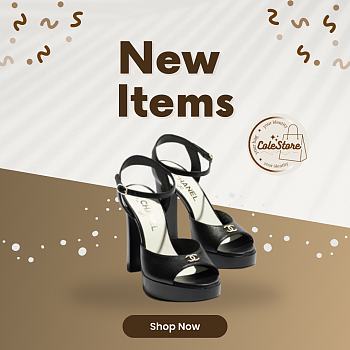 Colestore Chanel Sandals Sheepskin Black
