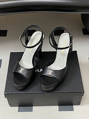 Colestore Chanel Sandals Sheepskin Black - 6