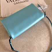 Colestore Valentino Garavani Devain Small Shoulder Bag In Laminated Nappa Leather Azure 23.5x12x3cm - 6