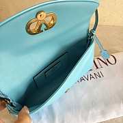 Colestore Valentino Garavani Devain Small Shoulder Bag In Laminated Nappa Leather Azure 23.5x12x3cm - 4