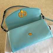 Colestore Valentino Garavani Devain Small Shoulder Bag In Laminated Nappa Leather Azure 23.5x12x3cm - 3