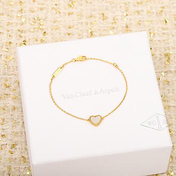 Colestore Van Cleef & Arpels Yellow Gold Mother Of Pearl Sweet Alhambra Heart Bracelet