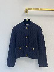 Colestore  Moncler Navy Blue Cotton Blend Cardigan - 1