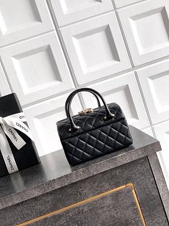Colestore Chanel Mini Coco Handle with Top Handle Black Quilted Lambskin & Gold-Tone Metal 16.5×15.5×11.5 cm
