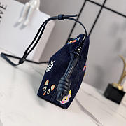 Colestore  Loewe Cats Small Flamenco Clutch in Embroidered Denim Blue 23x18x9cm  - 6