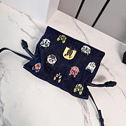Colestore  Loewe Cats Small Flamenco Clutch in Embroidered Denim Blue 23x18x9cm  - 3