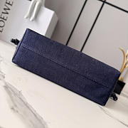 Colestore  Loewe Cats Medium Flamenco Clutch in Embroidered Denim Blue 30x24.5x10.5cm  - 4