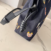 Colestore  Loewe Cats Medium Flamenco Clutch in Embroidered Denim Blue 30x24.5x10.5cm  - 3