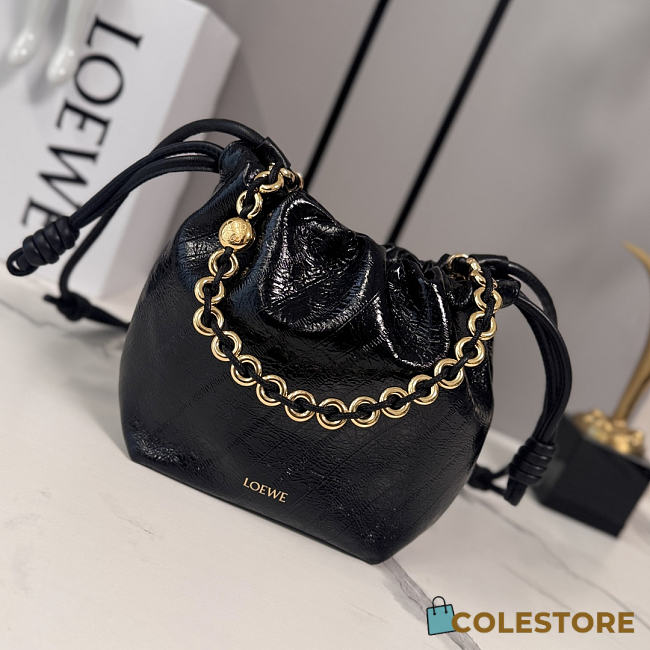 Colestore  Loewe Mini Flamenco Purse in Hagfish Black 23x17x5.5cm - 1