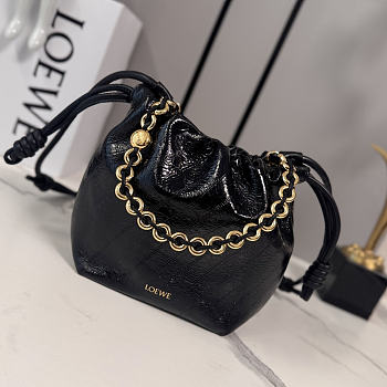 Colestore  Loewe Mini Flamenco Purse in Hagfish Black 23x17x5.5cm