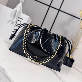 Colestore  Loewe Medium Flamenco Purse in Hagfish Black 30x10.5x20cm