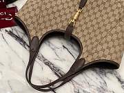 Colestore  Gucci Mercato Small tote bag in Sand and Brown GG canvas  26x23x11cm - 4