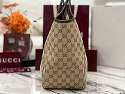 Colestore  Gucci Mercato Small tote bag in Sand and Brown GG canvas  26x23x11cm - 2