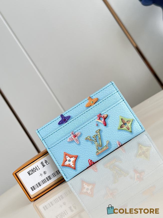 Colestore  Louis Vuitton Double Card Holder Blueberry 11 x 7 x 1.5 cm - 1