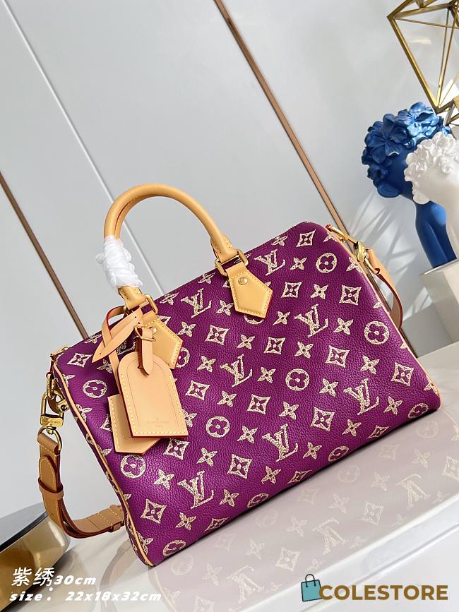 Colestore Louis Vuitton Speedy P9 Bandoulière 30 Golden Lotus Purple M28076 32 x 22.5 x 18 cm - 1