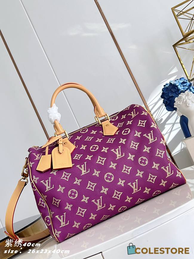 Colestore Louis Vuitton Speedy P9 Bandoulière 40 Golden Lotus Purple 26 x 23 x 40cm - 1