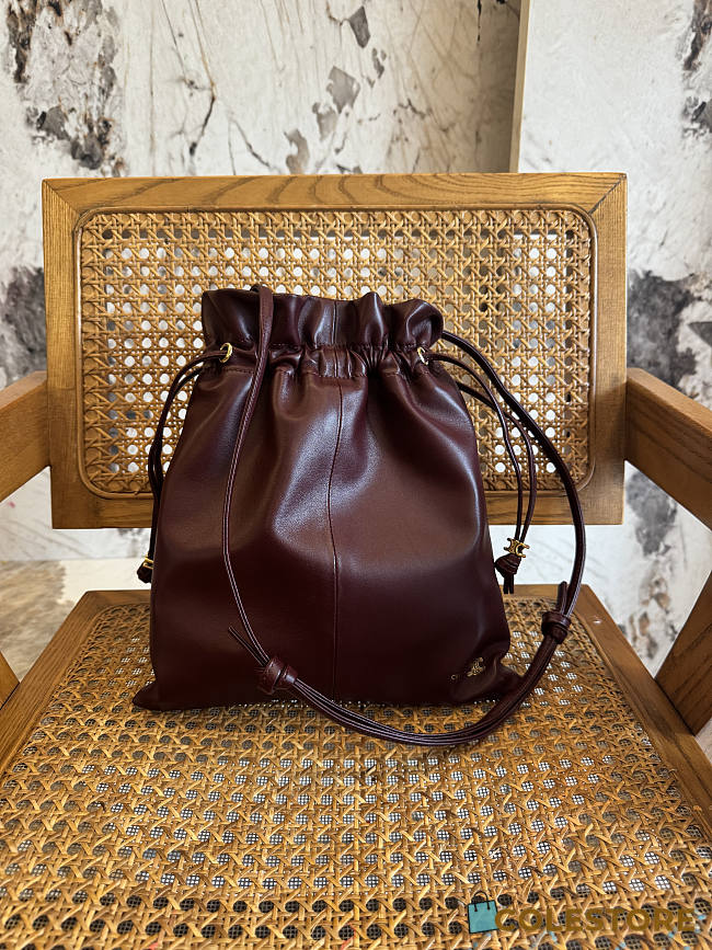Colestore  Celine Small Crystal Pouch in Lambskin Syrah 29 x 32 x 0.5 cm - 1