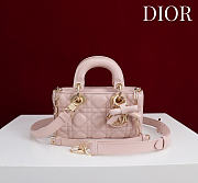 Colestore Dior Mini Lady D-Joy Bag Rose Soupir Cannage Lambskin 19 x 10.5  x 5.5cm   - 1