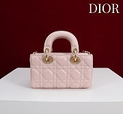 Colestore Dior Mini Lady D-Joy Bag Rose Soupir Cannage Lambskin 19 x 10.5  x 5.5cm   - 5