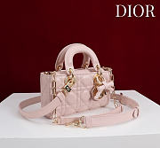 Colestore Dior Mini Lady D-Joy Bag Rose Soupir Cannage Lambskin 19 x 10.5  x 5.5cm   - 4