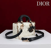 Colestore Dior Mini Lady D-Joy Bag Two-Tone Latte and Black Cannage Lambskin 19 x 10.5  x 5.5cm   - 5
