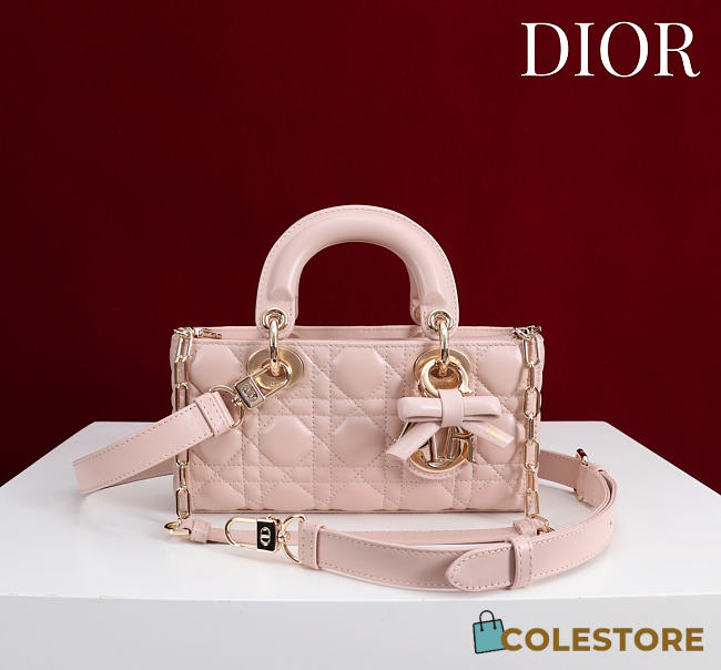 Colestore Dior Small Lady D-Joy Bag Rose Soupir Cannage Lambskin  22 x 11  x 6cm - 1