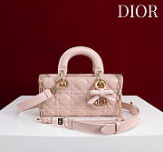 Colestore Dior Small Lady D-Joy Bag Rose Soupir Cannage Lambskin  22 x 11  x 6cm - 1