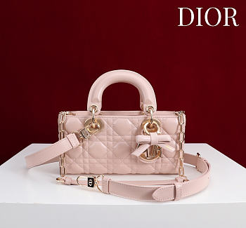 Colestore Dior Small Lady D-Joy Bag Rose Soupir Cannage Lambskin  22 x 11  x 6cm