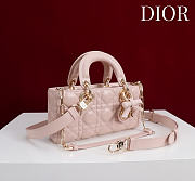 Colestore Dior Small Lady D-Joy Bag Rose Soupir Cannage Lambskin  22 x 11  x 6cm - 4