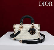 Colestore Dior Small Lady D-Joy Bag Two-Tone Latte and Black Cannage Lambskin 22 x 11  x 6cm - 1