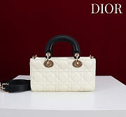 Colestore Dior Small Lady D-Joy Bag Two-Tone Latte and Black Cannage Lambskin 22 x 11  x 6cm - 5