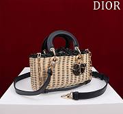 Colestore Dior Small Lady D-Joy Bag Natural Wicker with Black 22x12x6.5cm - 6