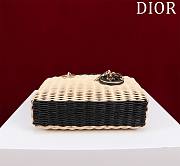 Colestore Dior Small Lady D-Joy Bag Natural Wicker with Black 22x12x6.5cm - 5