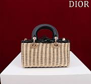 Colestore Dior Small Lady D-Joy Bag Natural Wicker with Black 22x12x6.5cm - 4