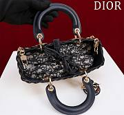 Colestore Dior Small Lady D-Joy Bag Natural Wicker with Black 22x12x6.5cm - 3
