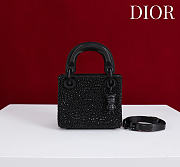 Colestore Dior Mini Lady Dior Bag with Beaded “Christian Dior” Embroidery 12x10.2x5cm - 4