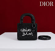 Colestore Dior Mini Lady Dior Bag with Beaded “Christian Dior” Embroidery 12x10.2x5cm - 5