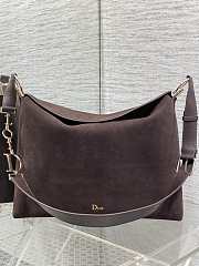 Colestore Dior Hobo Bag in Suede Calfskin Dark Brown 39x29x11cm - 1