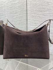Colestore Dior Hobo Bag in Suede Calfskin Dark Brown 39x29x11cm - 3