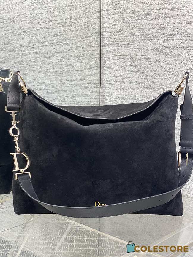 Colestore Dior Hobo Bag in Suede Calfskin Black 39x29x11cm - 1