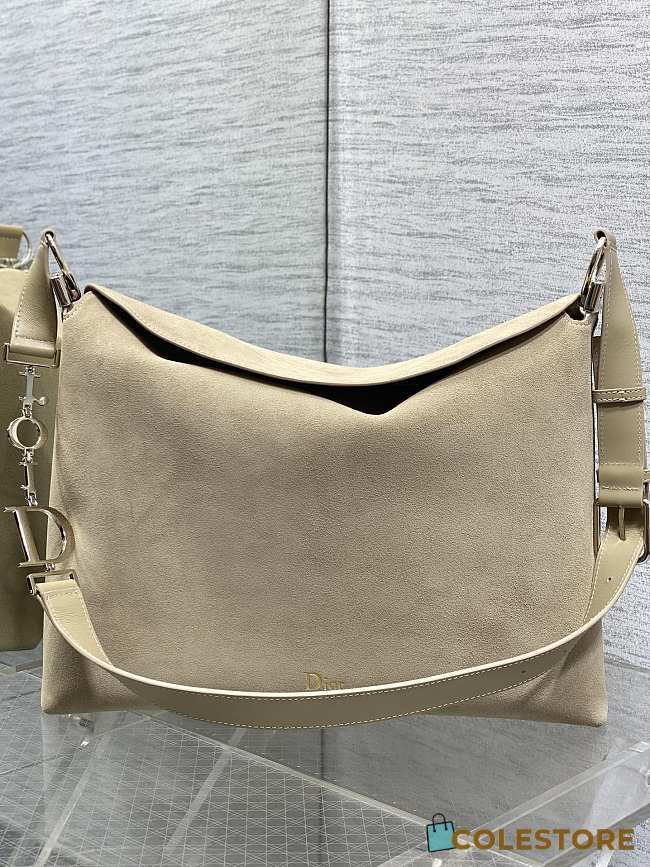 Colestore Dior Hobo Bag in Suede Calfskin Light Beige  39x29x11cm - 1