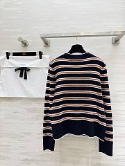 Colestore Chanel Striped Cashmere & Wool Cardigan – Navy, White, Brown - 5