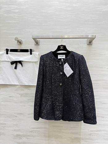 Colestore Chanel Tweed Jacket Black, Metallic Thread